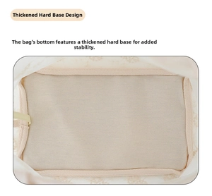 Detail view showing thickened rigid base plate for pet carrier stability and support