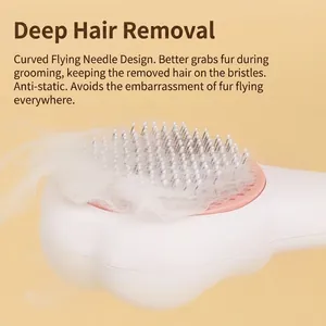 Brosse de toilettage patte de chat avec retrait de poils en un clic pour chiens et chats