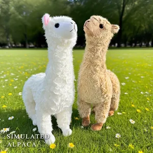 Simulated Alpaca Plush Toy Soft Curly Long Hair Stuffed Animal Cute Llama Doll For Home Decor Children Gift Soothing Pillow