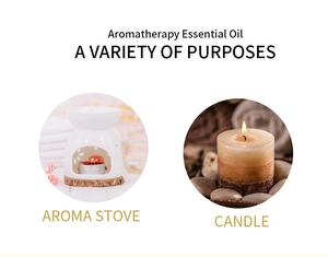 Detail view of aromatherapy essential oil aroma stove and candle for home relaxing fragrance.