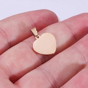 Polished gold heart charm pendant 15x15mm made of stainless steel for DIY jewelry making