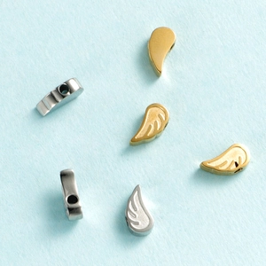 Angel Wing Charms Beads 304 Stainless Steel 18K Gold Plated Small Hole DIY Jewelry Making Pendants For Bracelet Necklace