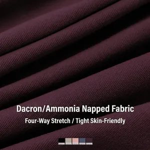 Brushed dark purple 4-way stretch fabric for high waist quick-dry yoga shorts