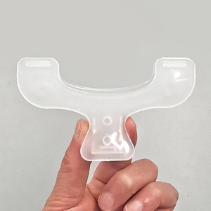 Translucent white wide plastic binder clip for documents and stationery organization