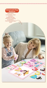 Puzzle magnetico educativo per bambine con adesivi per vestiti e schede di design