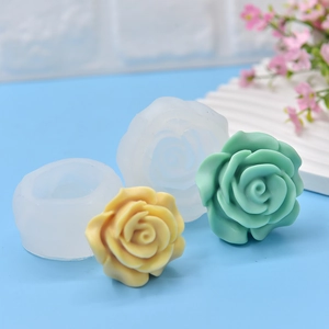 3D rose flower silicone mold for aromatherapy candles and realistic soap making