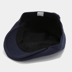 Béret classique en coton tricoté bleu marine pour hommes et femmes avec étiquette lavage
