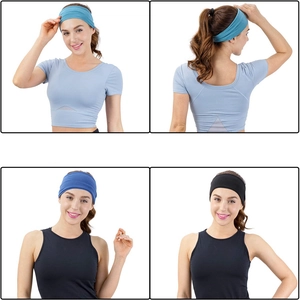 Elastic wide sports headbands in multiple colors for running yoga and fitness training