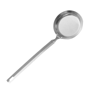 304 stainless steel fine mesh skimmer spoon with long handle for kitchen oil filtering