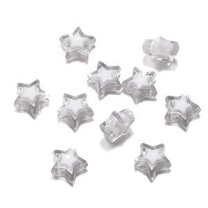 Macro shot of two-tone acrylic star beads for DIY jewelry and phone chain accessories