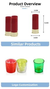 Set of 1.5oz shot glasses including red shotgun shell design and skull glasses