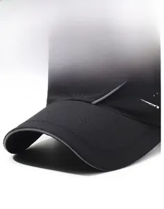 Detail of breathable black mesh cap with white FASHION lettering and curved brim design