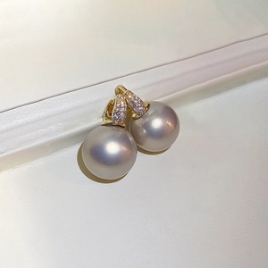 Boucles D'oreilles Créoles Künstliche Perles Baroques Cuivre Avec Zircon Géométrique Élégant Pour Femmes