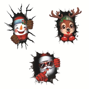 Adesivi natalizi con Babbo Natale, renna e pupazzo di neve con effetto 3D creativo