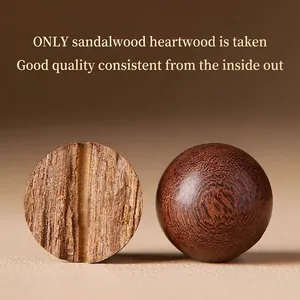 Phoebe zhennan wood prayer beads with natural wood grain and high-density core texture