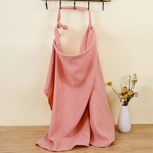 Copertura per allattamento in mussola di cotone rosa con cinghia regolabile