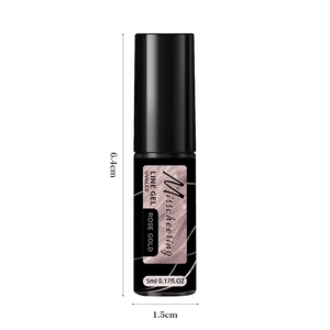Rose gold metallic line gel for nail art, 5ml UV/LED painting gel in a 6.4cm bottle
