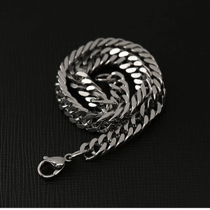 Brazilian handmade titanium steel Cuban link bracelet with lobster clasp for men and women