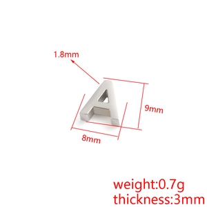 Retro stainless steel letter A pendant for DIY necklaces with 10mm dimension details