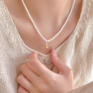 Elegant Artificial Pearl Necklace With 925 Sterling Silver Rose Pendant French Vintage Gold Plated Clavicle Chain For Women