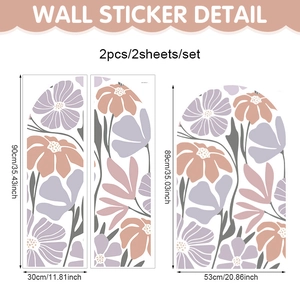 Arch floral wall sticker set with Matisse botanical art for bedroom decoration