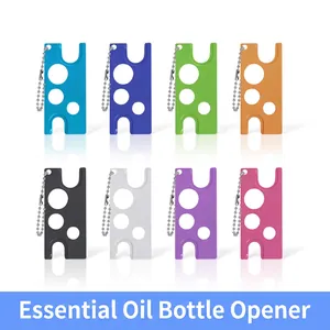 Essential Oil Bottle Opener Tool Aluminum Alloy Roller Ball Remover Keychain Multi Hole Portable For Aromatherapy