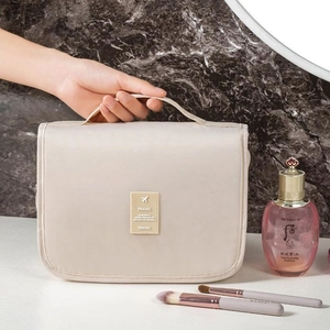Waterproof Nylon Hanging Travel Toiletry Bag Large Capacity Makeup Organizer With Hook Portable Cosmetic Storage Pouch