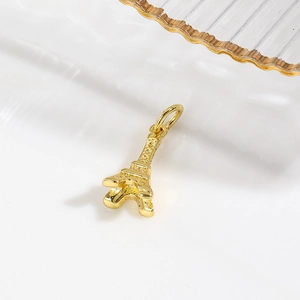 Exquisite 18k gold plated Eiffel Tower charm pendant for DIY bracelets and necklaces