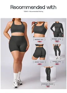 Detail view of high-elastic grey fitness set including sports bra and yoga pants