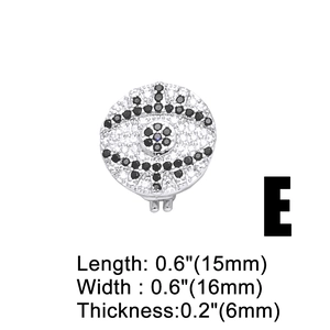 Detailed macro view showing the 15mm evil eye charm inlaid with cubic zirconia