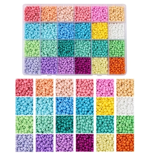 Multicolor Glazen Seed Beads Set Met Opbergdoos Schaar Elastische Draad Legering Hangers DIY Sieraden Maken Kit Voor Armband Ketting