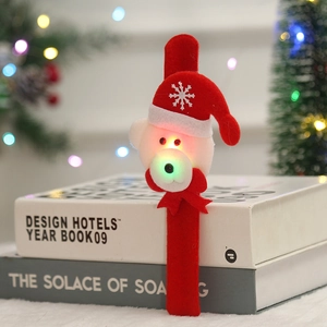 Glow-in-the-dark Christmas slap bracelet with cute LED polar bear and plush snowflake detail