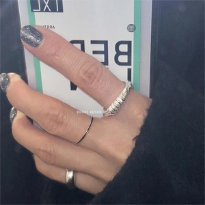 925 sterling silver minimalist twisted rope ring with irregular textured wide band