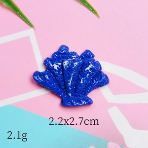 Blue coral resin charm with size 2.2x2.7cm and 2.1g weight specifications