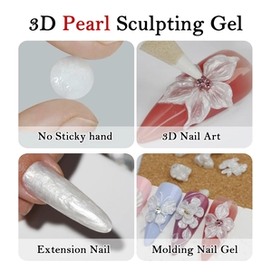 Gel per nail art 3D bianco perla con trama non appiccicosa per design unghie creativi