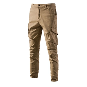 Pantaloni Cargo Da Uomo In Cotone Multitasche Pantaloni Casual Tinta Unita Traspiranti Resistenti All'usura Gamba Dritta