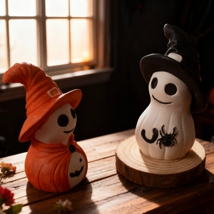 Moules à bougies fantôme d'Halloween avec chapeau citrouille pour décorations DIY