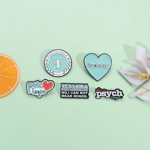 Psychology Enamel Pin Alloy Brooch Creative Heart Lettering Badge Psychology Symbol Psychology Major Gift Accessory