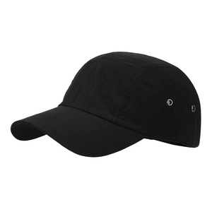 Classic black quick dry breathable outdoor baseball cap for men with metal eyelets
