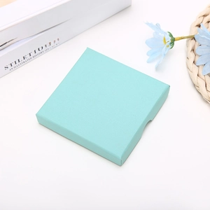 Square sky blue textured drawer jewelry gift box for necklaces and bracelets