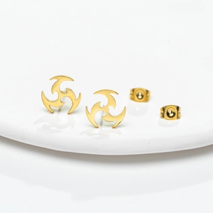 Boucles d'oreilles spirales en acier inoxydable plaqué or avec finition polie