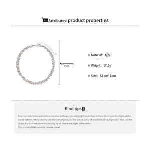 Detail view of a metallic geometric round beaded necklace showing 51cm length and ABS material