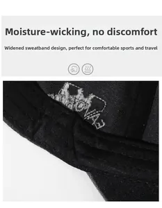 Detail of the moisture-wicking widened sweatband inside a vintage baseball cap