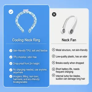 Neck cooling ring made of TPU with blue dots, eco-friendly PCM material for outdoor sports