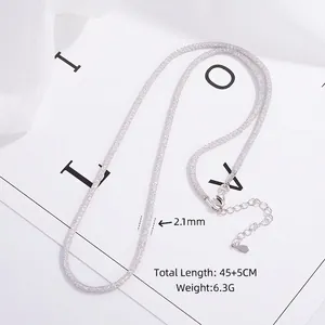 S925 sterling silver 2.1mm popcorn chain necklace with lobster clasp 45+5cm length