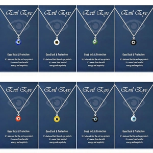 Stainless Steel Evil Eye Protection Pendant Necklace Gold Silver Turkish Nazar Eye Amulet Lucky Jewelry Gift Men Women