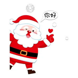 Playful Santa Claus static window sticker with heart gesture for festive home decoration