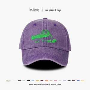 Cappello Da Baseball Cotone Lavato Ricamo Coccodrillo Traspirante Protezione Solare Casual Vintage Uomini Donne