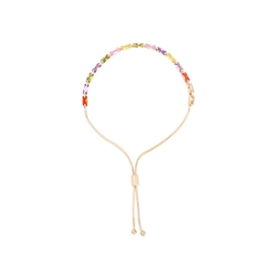 Chic gold-plated adjustable bracelet with colorful rectangular-cut zircon crystals