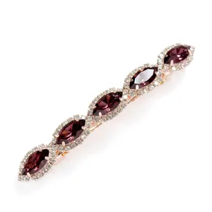 Retro Marquise Crystal Rhinestone Hair Clip Barrette Alloy Sparkling Elegant Hair Accessory For Women Vintage Style